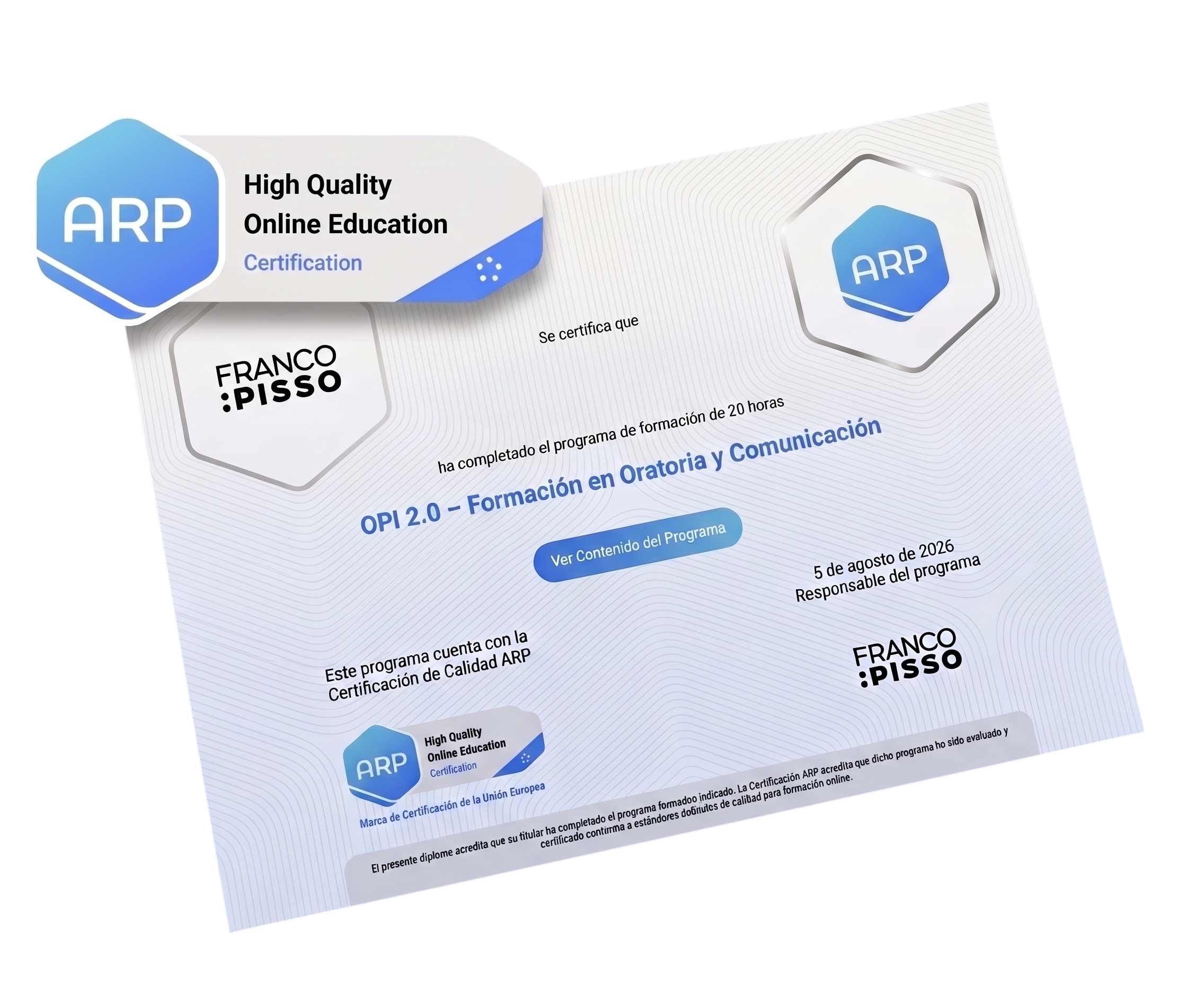 Certificado ARP en perspectiva